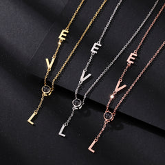 Personalisierte Foto Projektion Kette - Y-förmige Halskette mit Buchstaben