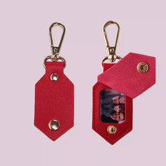 Personalisierter Leder Foto Schlüsselanhänger, Fotos können geändert werden,8 Fotos im 1-Zoll-Format,Erinnerungs Geschenke für Männer Frauen