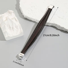 Personalisierte Multitour Geflochtenes Leder Armband mit Gravur - Perfektes Geschenk für Männer