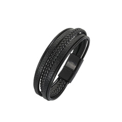 Personalisierte Multitour Geflochtenes Leder Armband mit Gravur - Perfektes Geschenk für Männer