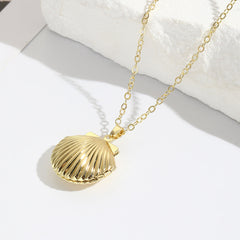 Personalisierte Foto Medaillon Kette mit Bilder – 3D Muschel Anhänger, Kreative Gedenk Geschenke für Sie