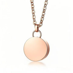 Personalisierte Asche Kette Mit Bild Gravur - Schlichter Runder Anhänger Erinnerungsstück Geschenk für Sie und Ihn