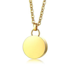 Personalisierte Asche Kette Mit Bild Gravur - Schlichter Runder Anhänger Erinnerungsstück Geschenk für Sie und Ihn