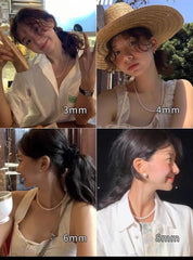 Personalisierte Perlenkette mit Foto-Projektion – Runder Anhänger in 925 Silber, Handgefertigter Elegantes Geschenk für Sie