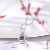 Personalisierte  Kette mit Foto Drin - Rose Anhänger mit Foto Projektion