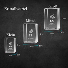 Personalisierter 3D Kristall mit Foto - 24-Eckiger Glasblock mit Lasergravur und LED-Sockel für besondere Erinnerungen