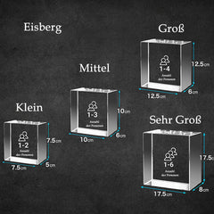 Personalisierter 3D Kristall mit Foto - Rechteckiger Glasblock mit Lasergravur, LED-Leuchtsockel, einzigartiges Geschenk zur Erinnerung und Dekoration