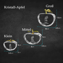 Personalisierter 3D Kristall mit Foto - Apfel Glasblock mit Lasergravur und LED-Sockel für einzigartige Erinnerungen und personalisierte Geschenke