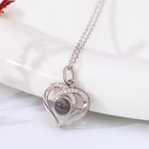 Foto-Projektionskette Herzanhänger mit Zirkonia – personalisiert