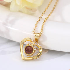 Foto-Projektionskette Herzanhänger mit Zirkonia – personalisiert