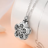 Sterlingsilber Asche Anhänger – Hohler Herzblumen Anhänger Halskette, Schmuck aus Asche für Haarbefüllung