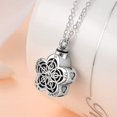 Sterlingsilber Asche Anhänger – Hohler Herzblumen Anhänger Halskette, Schmuck aus Asche für Haarbefüllung