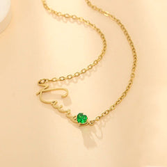 Personalisierte Namenskette mit Herz Geburtsstein – Perfektes Geschenk für Sie