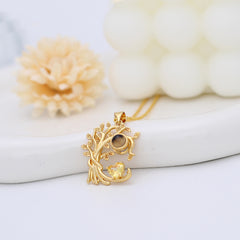 Personalisierte Halskette mit Foto im Stein – Lebensbaum und Geburtssteine Anhänger mit Bild