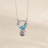 925 Silber Mond & Stern Damen Projektionskette – Kette mit Bild im Stein, Personalisierte Fotogeschenke für Sie