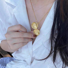 Personalisierte Foto Medaillon Kette mit Bilder – 3D Muschel Anhänger, Kreative Gedenk Geschenke für Sie