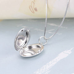 Personalisierte 925 Silber  Foto Medaillon Runder Kette – Mit Foto & Text,  Einfacher Erinnerungs Geschenk für Männer & Frauen