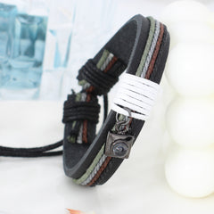 Personalisiertes Projektions Leder Armband mit Foto - 925Silber Quadratischer Anhänger