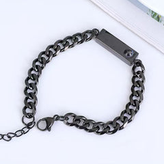 Personalisierte Fotoprojektions Armband mit Bild drin – Bar Gravurplatte,Erinnerungsgeschenke für Männer