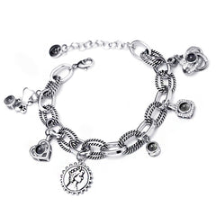 Personalisierbares DIY Armband mit Foto Projektion – Bild im Stein, Grobe Gliederkette mit 1–6 Fotos, Geschenk für Damen & Herren