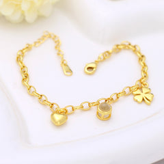 925 Silber Armband mit Bild Projektion – Runden Herz Kleeblatt Anhänger,Personalisiertes Geschenk für sie