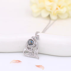 Foto Projektion Halskette mit Bild im Stein – Rose Herz Anhänger mit Foto