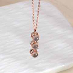 Runde Tropfen Mehrteiliger Projektionskette mit Bild im Stein,1-3 Fotos Gravur,Personalisierte Fotogeschenke für Sie