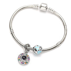 Personalisierbares DIY-Perlenarmband mit Foto-Projektion – Austauschbare Charms, Geschenk für Sie & Ihn