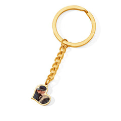 Personalisierte Schwarzer Herz Thermoaktive Foto Schlüsselanhänger mit verstecktem Bild - Erinnerungsgeschenk für Sie