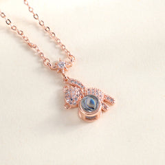 Personalisierte Teddybär Kette mit Bild im Stein - Erinnerungsgeschenk für Sie mit Foto Gravur