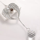 Personalisierter Engelsflügel Kristallanhänger mit Foto im Stein – Projektionsanhänger & Erinnerungsgeschenk für Feiertage und Jubiläen