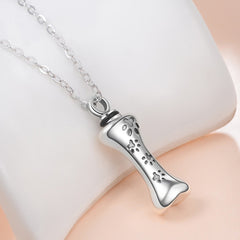 Asche Anhänger Halskette – Schmuck aus Asche mit Hundepfote Anhänger und Mini Urne