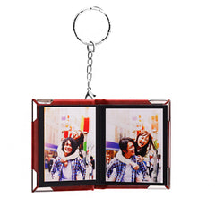 Personalisierter Foto Leder Schlüsselanhänger mit 10 Bilder, Mini Retro Buchalbum, Farb Fotoalbum,Kreatives Erinnerungs Geschenk