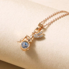 925 Silber Bild Kette mit Projektion - Märchenhafte Fee Anhänger mit Foto, Perfektes Geschenk für Sie