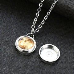 Personalisierte Asche Kette Mit Bild Gravur - Schlichter Runder Anhänger Erinnerungsstück Geschenk für Sie und Ihn