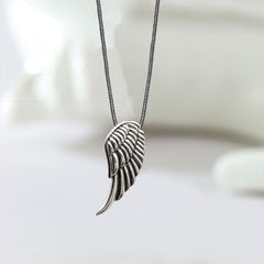 925 Silber Personalisierte Foto Medaillon Kette – 3D Engelsflügeln Anhänger, Wächter Geschenke für Männer