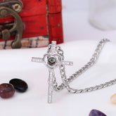 Personalisierte Foto Projektion Kette - Herz Kreuz