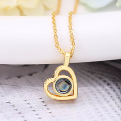 Personalisierte Projektion Kette mit Foto drin im Stein - Einfache und vielseitige herzförmige Halskette