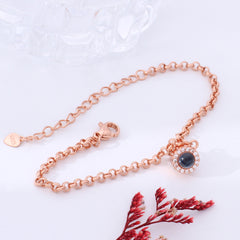 Personalisierte Armbänder mit Foto – Runder Zirkon Anhänger Geschenk für Sie