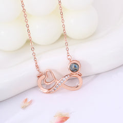 Foto Projektion Kette mit Bild im Stein - Unendlichkeit Herz