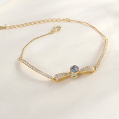 Personalisiertes Zirkonia Schleife Armband mit Bild im Stein – 925 Silber, Foto & Gravur, Erinnerungs Geschenk für Sie