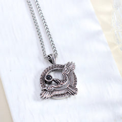 Viking Odin Raben Anhänger – Kette mit Bild im Stein für Männer, Personalisierbares Foto & Text, Geschenke für Männer mit Foto