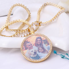 Personalisierte Foto Runde Kette mit Bild - Medaillon mit Foto
