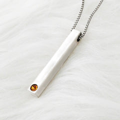 Personalisierte 3D Bar Kette mit Geburtsstein & Gravur - Geschenke zum Muttertag, Vatertag, Geburtstag, Jahrestag für Sie & Ihn