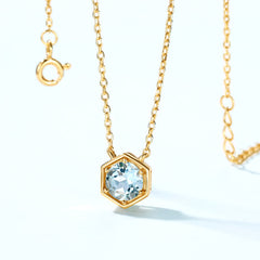 925 Silberkette vergoldet mit 18K – Hexagramm mit Runder Geburtsstein & Herz – Eleganter Schmuck für jeden Anlass