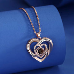 Personalisierte Kette mit Bild im Stein – Unendliche Liebe Großes Herz Geschenk für Sie