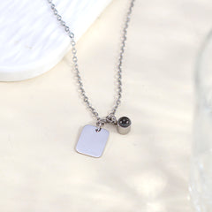 925 Silber Geburtsblume Gravur Projektionskette mit Bild im Stein, Personalisierte Fotogeschenke für Sie Ihn