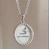 925 Silber Ovale Foto Medaillon Halskette mit Kordel und Zirkonia Stern – Personalisiertes Geschenk für Sie