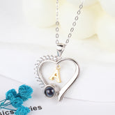 Personalisierte Kette mit Bild im Stein - Herz Anhänger mit Buchstaben