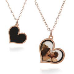 Personalisierte Hitzeaktivierbare Magische Foto Herz Halskette mit verstecktem Bild - Erinnerungsgeschenk für Sie